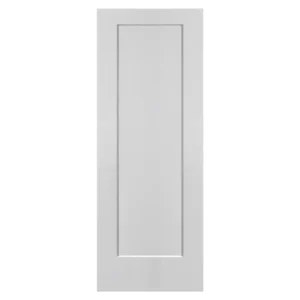 The Interior Doors - Shaker - Hollow/Solid features a plain white design with a single recessed rectangular panel in the center, displayed against a white background.